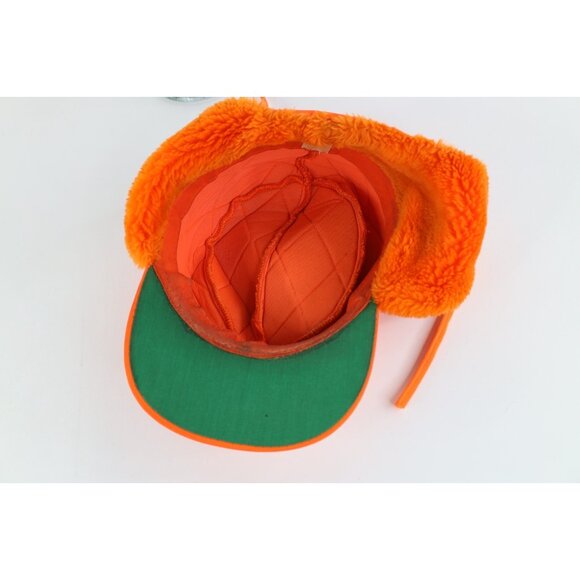 Vtg 70s 80s Streetwear Distressed Quilted Ear Flap Trappers Hunter Hat Medium - Picture 10 of 12